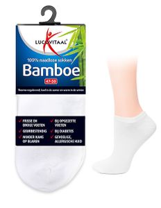 Bamboe enkelsok wit maat 35-38