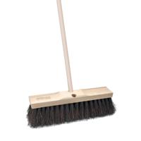 Straatbezem Bassin van hout - 50 cm - harde vezels - buitenbezem - Luxe kwaliteit - Steel 130 cm