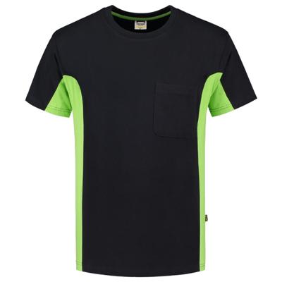 Tricorp T-shirt Bi-Color - Workwear - 102002 - zwart/limoen groen - maat XL
