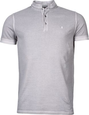 Thomas Maine Heren Poloshirt Grijs Pique Slim Fit