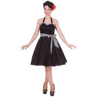 Anita Dress Black with Gingham Border-34 (NL)/ 8 (UK) | 39% korting - thumbnail