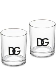 Dolce & Gabbana lot de deux verres à logo imprimé - Blanc