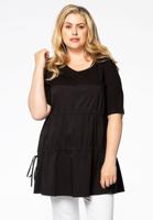 Yoek Top drawstrings STRETCH | Zwart | Maat 42/44 Yoek Top drawstrings STRETCH | Zwart | Maat 42/44