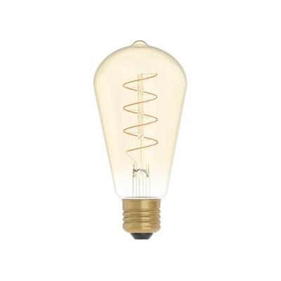 LED Gouden Gloeilamp Carbon Lijn Gebogen Spiraal Filament Edison ST64 4W 250Lm E27 1800K Dimbaar - C04 | Creative-Cables | Lamp kopen | Creative- | |