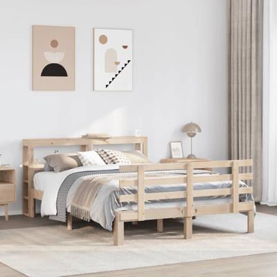 Bedframe met hoofdbord massief grenenhout 160x200 cm