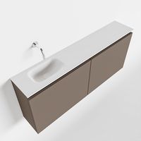 Toiletmeubel Mondiaz Ture | 120 cm | Meubelkleur Smoke | Eden wastafel Talc Links | Zonder kraangat