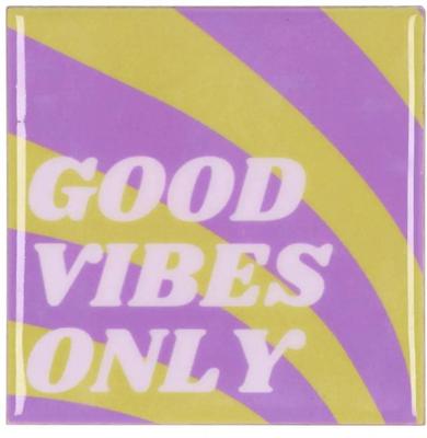 Tegeltje good vibes purple 10x10x1 cm - Daan kromhout design