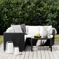 Nohr Loungeset 'Timoth' Met hoekbank en tafel, kleur Zwart/Wit