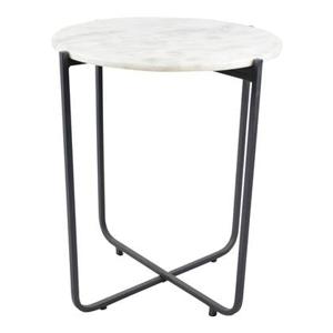 LOFT42 Marble Bijzettafel Rond - Metaal - Marmer - 55x45x45