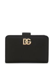 Dolce & Gabbana portefeuille en cuir à logo DG - Noir