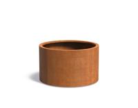 Cortenstaal plantenbak CIRCUM met wielen 100x60cm.