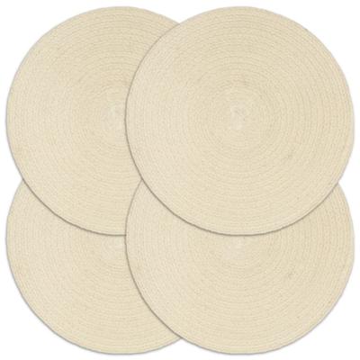 VidaXL Placemats 4 st rond 38 cm katoen natuurlijk