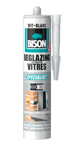 Beglazingskit Wit Koker 290 ml - Bison