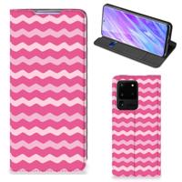Samsung Galaxy S20 Ultra | Hoesje met Magneet | Waves Pink