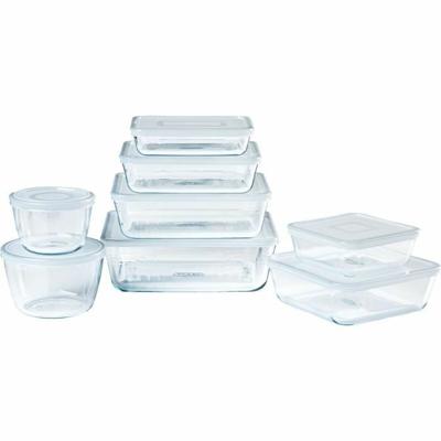 Set van stapelbare en luchtdichte voedselcontainers Pyrex Cook & Freeze Transparant 8 Onderdelen