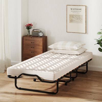 80 x 200 cm Extra Bed met Traagschuimmatras & Hypoallergene Vezel Opklapbaar Logeerbed Compact Bed op Wieltjes Gemaakt in Italië