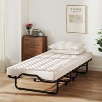 80 x 200 cm Extra Bed met Traagschuimmatras & Hypoallergene Vezel Opklapbaar Logeerbed Compact Bed op Wieltjes Gemaakt in Italië