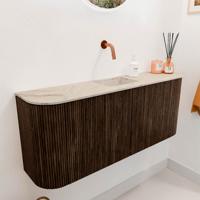 Toiletmeubel Mondiaz Joya Dlux | 103.2 cm | Meubelkleur Walnut | Faye wastafel Frappe Wasbak Midden | Zonder kraangat(en)
