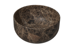 Balmani Bowl waskom Dark Emperador marmer rond Ø 24 cm