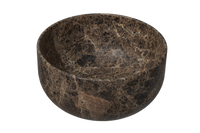 Balmani Bowl waskom Dark Emperador marmer rond Ø 24 cm