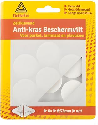 Anti-krasvilt rond 33mm wit 6st - Deltafix