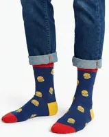 Benyson Sokken Hamburger - Organisch katoen 1- Paar - Vrolijke katoenen sokken met leuke en grappige print - Dames - Heren