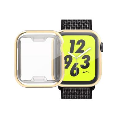 volledige Plating TPU Case voor Apple Watch serie 4 44mm (goud)