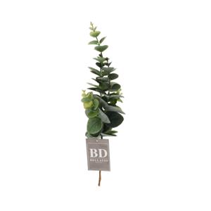 Kunstbloem/kunsttak Eucalyptus Bella - 38 cm - donkergroen - kunst zijdebloemen