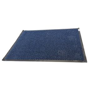 Brumag Anti slip deurmat/schoonloopmat PVC - blauw - 90 x 60 cm - voor binnen   -