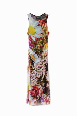 Midi jurk met bloemenprint - MATERIAL FINISHES - XL