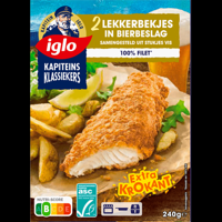 Iglo Kapiteins Klassiekers Lekkerbekjes in Bierbeslag 2 Stuks 240 g bij Jumbo