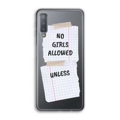 No Girls Allowed Unless: Samsung Galaxy A7 (2018) Transparant Hoesje