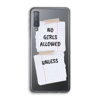 No Girls Allowed Unless: Samsung Galaxy A7 (2018) Transparant Hoesje