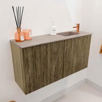 Toiletmeubel Mondiaz Joya Dlux | 80 cm | Meubelkleur Dusk | Faye wastafel Saba Wasbak Rechts | 1 kraangat
