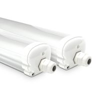 HOFTRONIC™ Set van 2 LED TL armaturen 120cm - IP65 Waterdicht - 36 Watt - 4320 Lumen - 4000K Neutraal wit - Koppelbaar - IK07 - S-Series Tri-Proof plafondverlichting