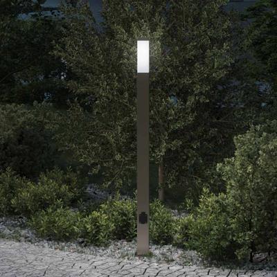 Bolderarmatuur met stopcontact 110 cm RVS IP44