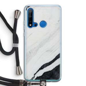 Elegante marmer: Huawei P20 Lite (2019) Transparant Hoesje met koord