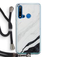 Elegante marmer: Huawei P20 Lite (2019) Transparant Hoesje met koord