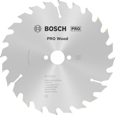 Bosch Accessoires Cirkelzaagblad Optiline Wood 160 x 20/16 x 2,6 mm, 24 1st - 2608640596