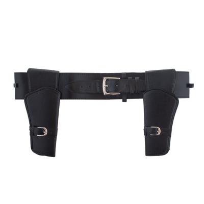 Funny Fashion Verkleed cowboy holster - voor 2 revolvers/pistolen - zwart - maat voor volwassenen