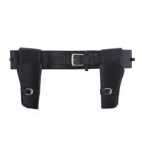 Funny Fashion Verkleed cowboy holster - voor 2 revolvers/pistolen - zwart - maat voor volwassenen