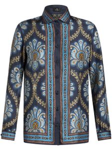 ETRO chemise en soie à imprimé graphique - Bleu