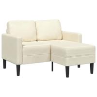 2-zitsbank met chaise L-vorm crmekleurig 125 cm fluweel
