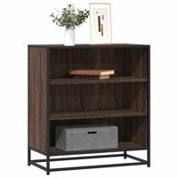 Dressoir 68x35x76 cm bewerkt hout en metaal bruin eikenkleur