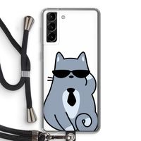 Cool cat: Samsung Galaxy S21 Plus Transparant Hoesje met koord