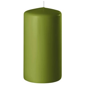 1x Kaarsen olijf groen 6 x 12 cm 45 branduren sfeerkaarsen - Stompkaarsen