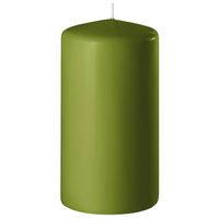1x Kaarsen olijf groen 6 x 15 cm 58 branduren sfeerkaarsen - Stompkaarsen - thumbnail
