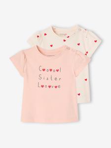 Set van 2 Basics T-shirts met korte mouwen lichtroze