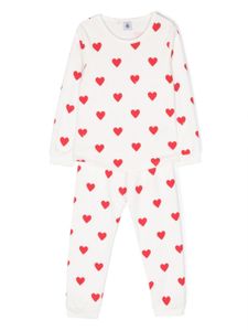 Petit Bateau pyjama à imprimé cœur - Blanc