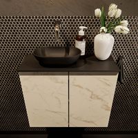Mondiaz Fowy toiletmeubel 60cm Carrara met blad en waskom urban links zonder kraangat